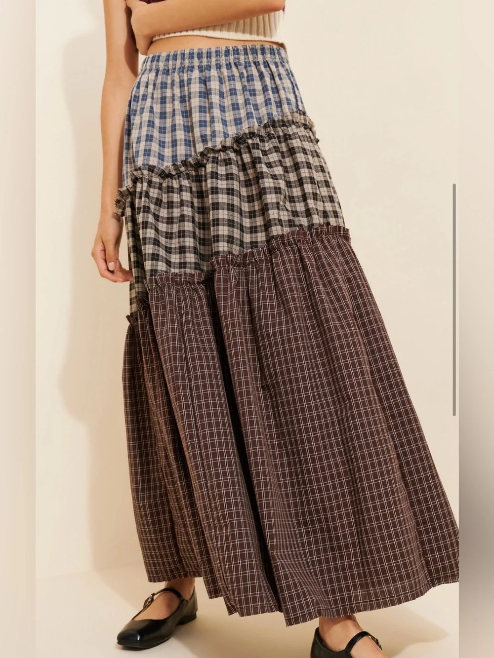 Daisy St Lula Patchwork Maxi Skirt | Urban Outfitters | Free People Style medium - Picture 2 of 7